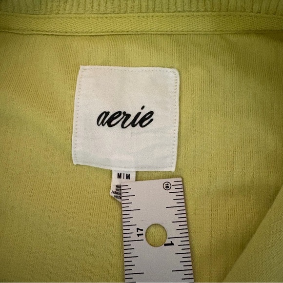 Aerie Cropped Corduroy Zip Jacket | Bright Yellow Green | Size M - Picture 11 of 14